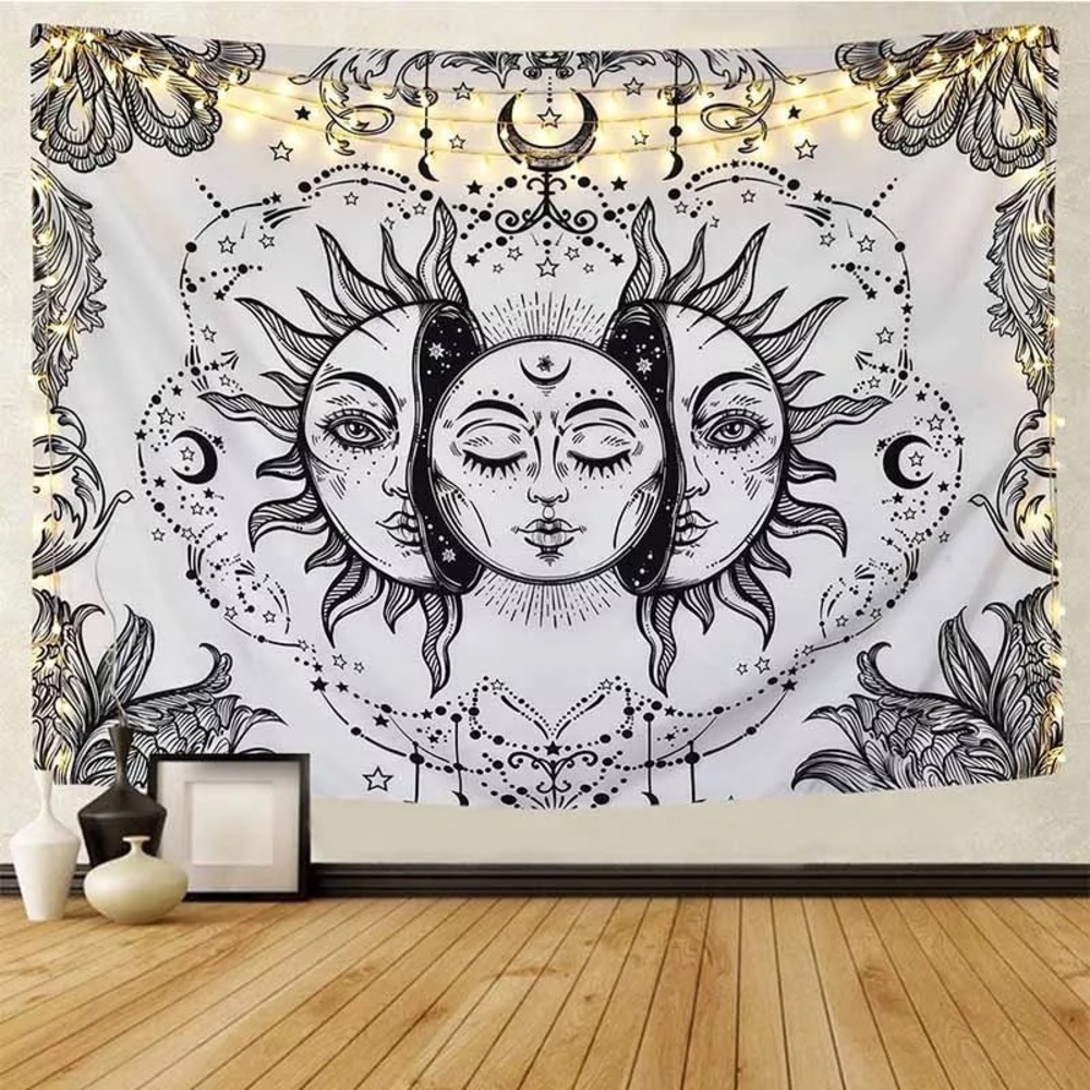 🌸 BOHEMIAN MOON SUN TAPESTRY MANDALA BACKGROUND DROP BOHO WALL HANG MOOD HOME - Picture 2 of 5